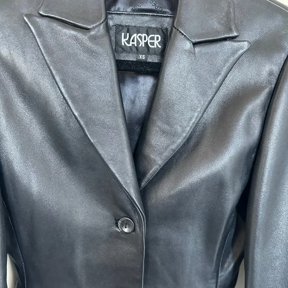 Kasper Black Leather Jacket - Picture 4 of 14